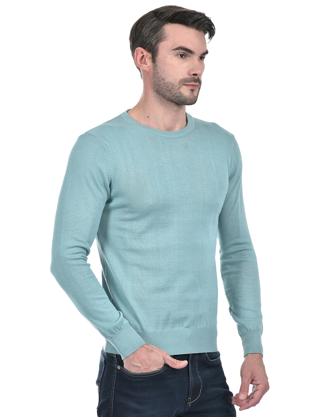 Numero Uno Men Solid Blue Sweater